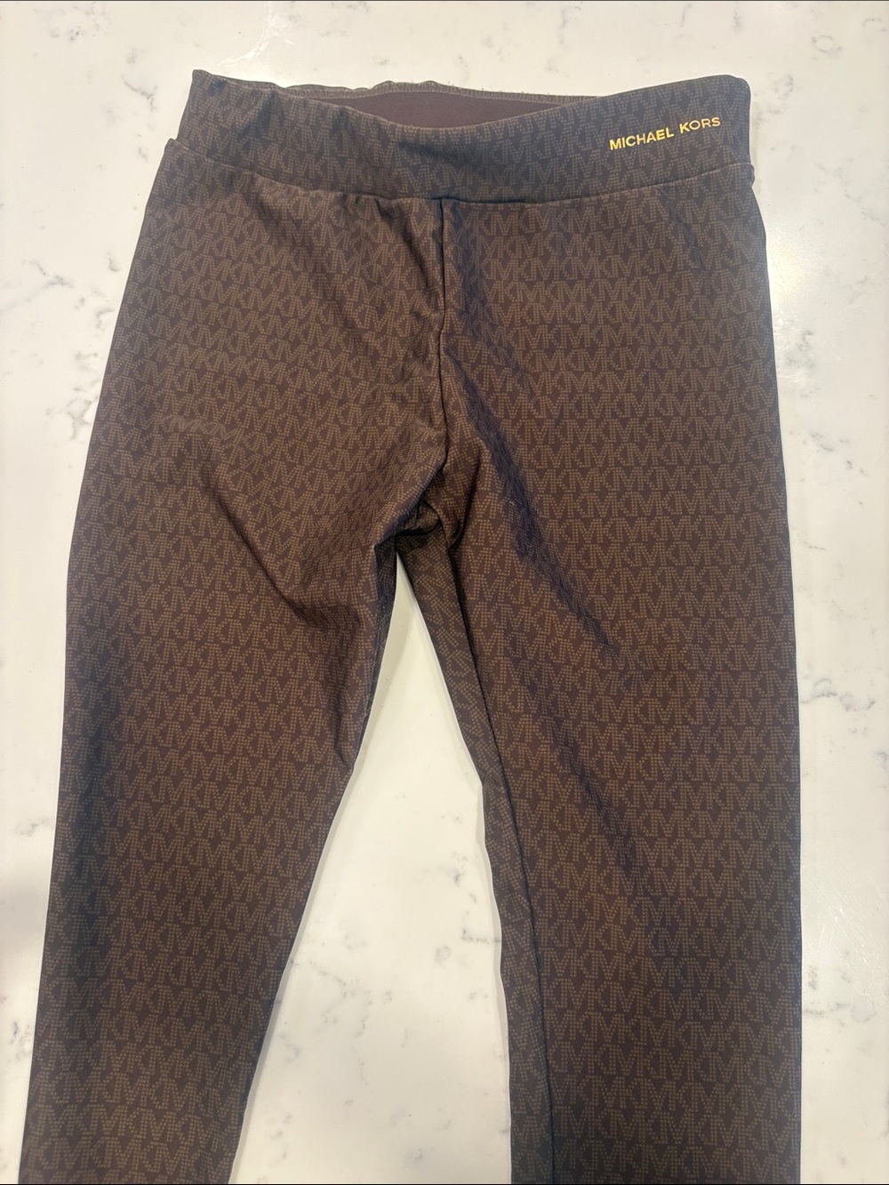 Michael Kors Kids Dark Brown Logo-Print Leggings